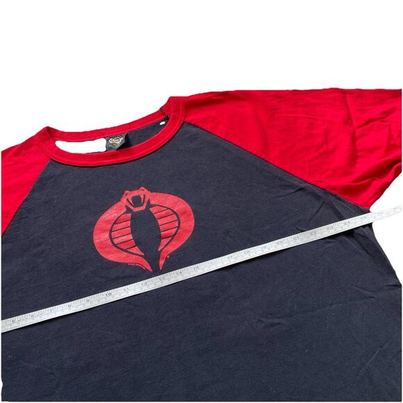 Vintage Y2K Changes Cobra T Shirt XL Black Red GI Joe Hasbro 3/4 Sleeve Baseball - Picture 7 of 8